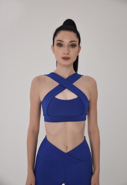 Dekolte Tasarım Spor Bustiyer Saks Rengi