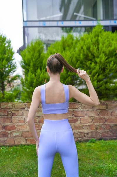 Dekolte Tasarım Spor Bustiyer Mavi Renk