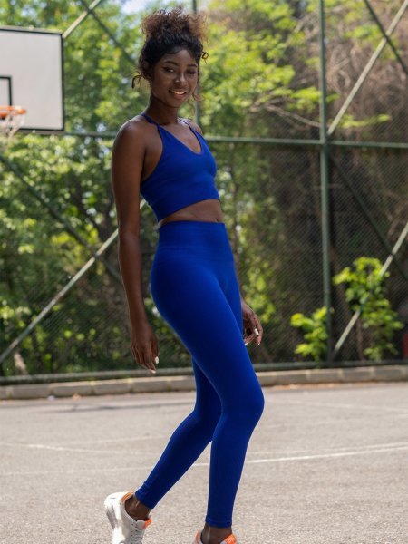 Seamless Tayt Saks Mavi 1105