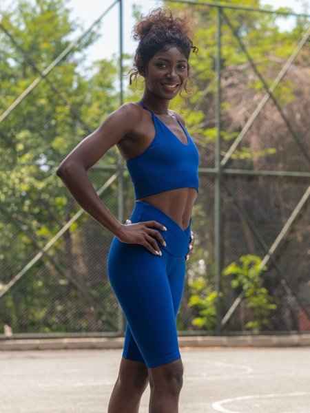 Seamless Biker Ve Bel Saks Mavi 6035