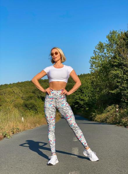 Desenli Ekstra Yüksek Bel Spor Tayt