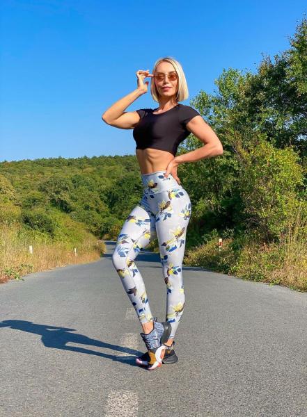 Desenli Ekstra Yüksek Bel Spor Tayt