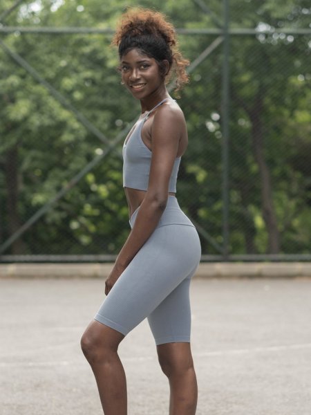 Seamless Biker Tayt Mint Mavi Renk 6039