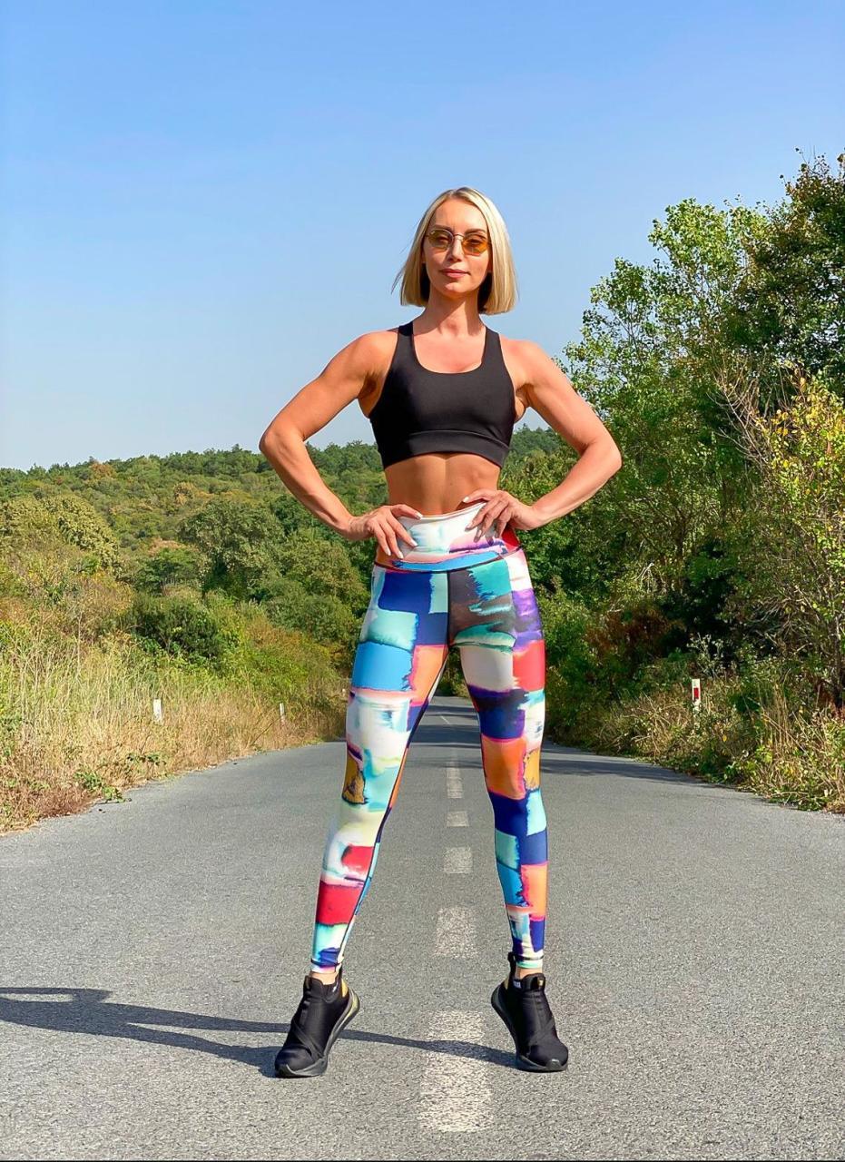 Desenli Ekstra Yüksel Bel Spor Tayt