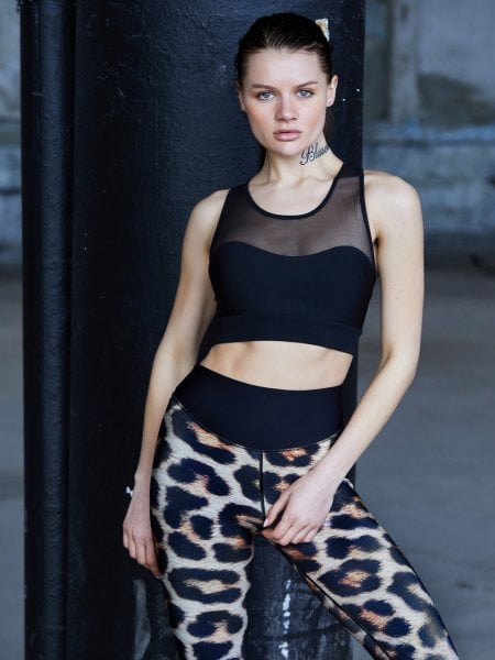 Ekstra Yüksel Bel Desenli Spor Tayt